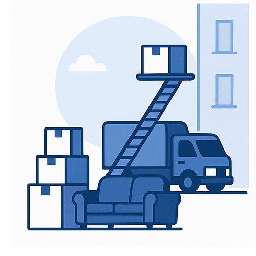 שירותי מנוף להעברת רהיטים כבדים לקומות גבוהות